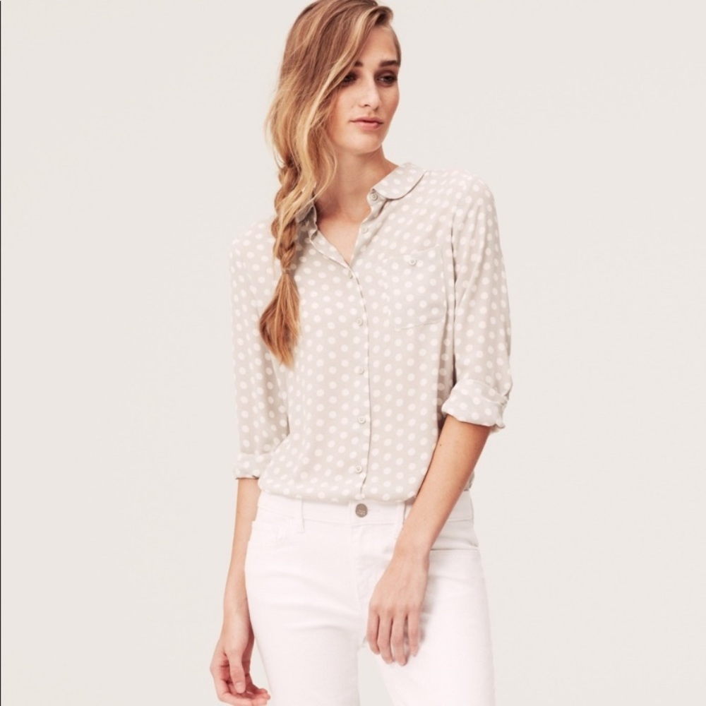 LOFT Petite Peter Pan Collar Blouse